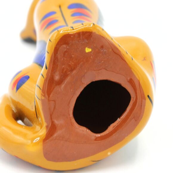 Vintage Mexican Talavera Cat Figurine Hand-Painted Clay Pottery Folk Art Decor - Picture 8 of 8